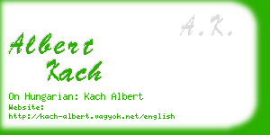 albert kach business card